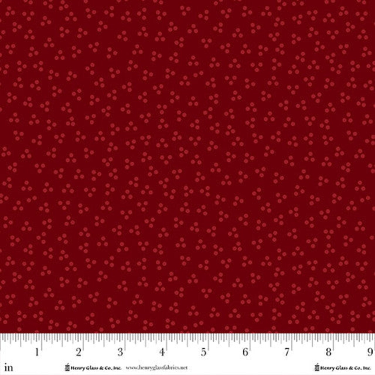 Fabric Henry Glass Red Ditsy Dots Pennyberry Farm by the Quarter Yard 2012-88